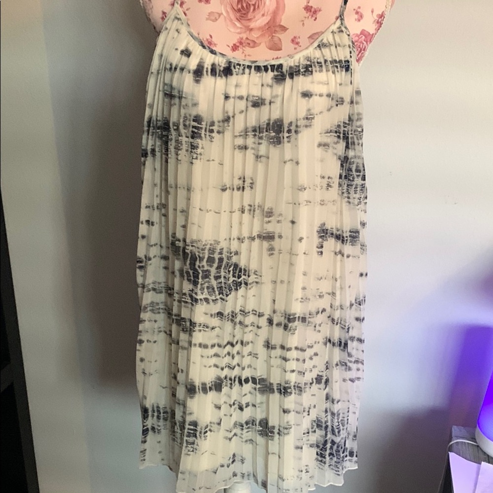 American Rag Black and White Tie-Dye Midi Dress